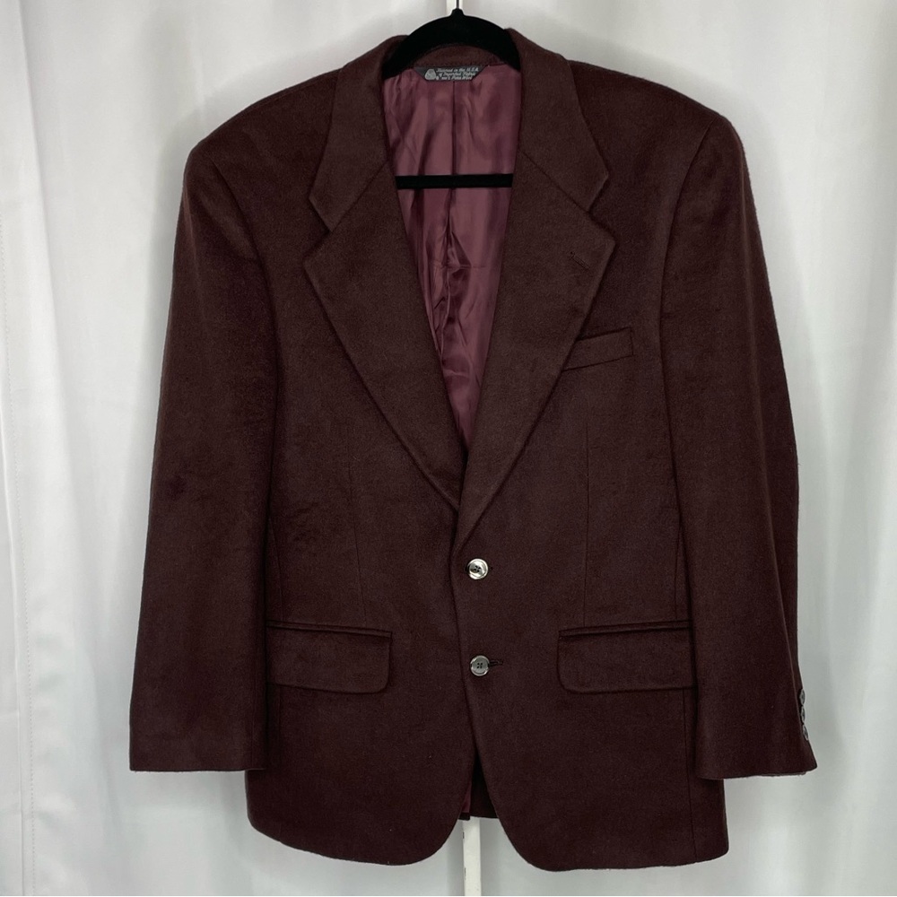 Vintage Saks Fifth Avenue Wool & Cashmere Blazer – Tailored USA Classic Burgundy